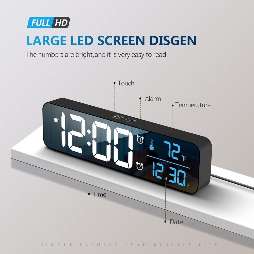 Digital Home Led Table Desk Clock With Calendar Temperature Clock