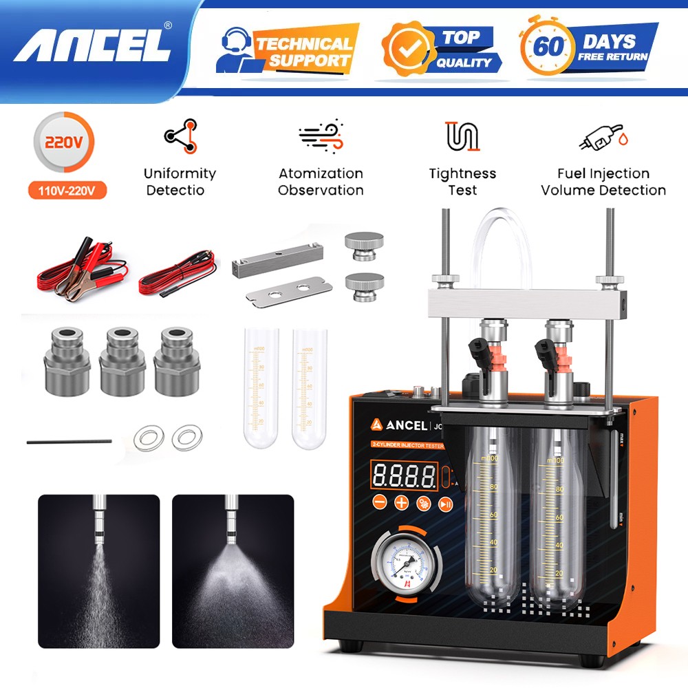 ANCEL JC200 Dual Channel Fuel Injector Cleaner and Nozzle Performance Analyzer
