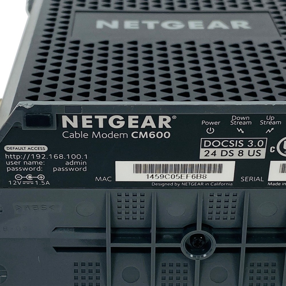NETGEAR CM600 Cable Modem DOCSIS 3.0 Comcast Xfinity Cox Spectrum with Bundle