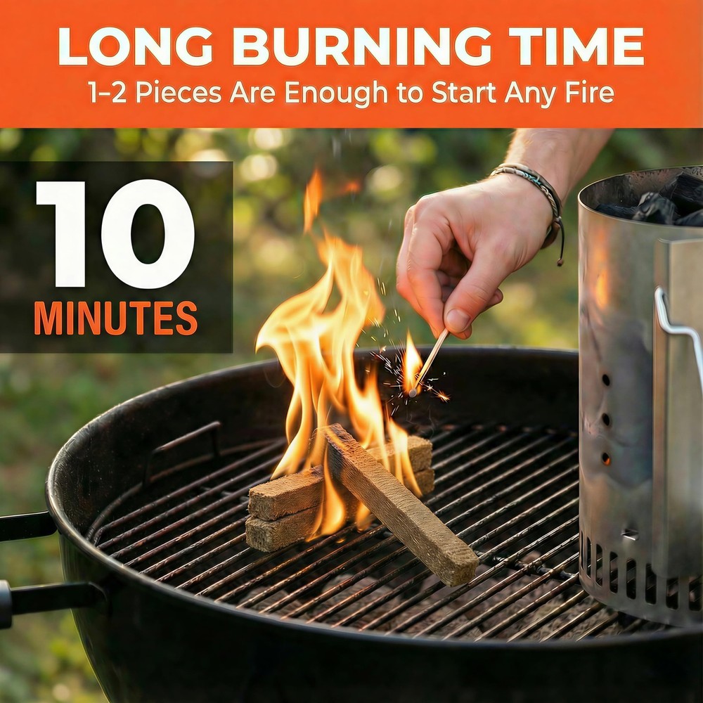 Avger Natural Fire Starter Sticks Quick Start Fire Starters for Grills Campfi...