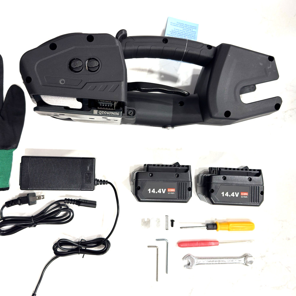 Automatic Electric Strapping Machine Handheld Banding Tool w/ 2x 4000mAh Battery