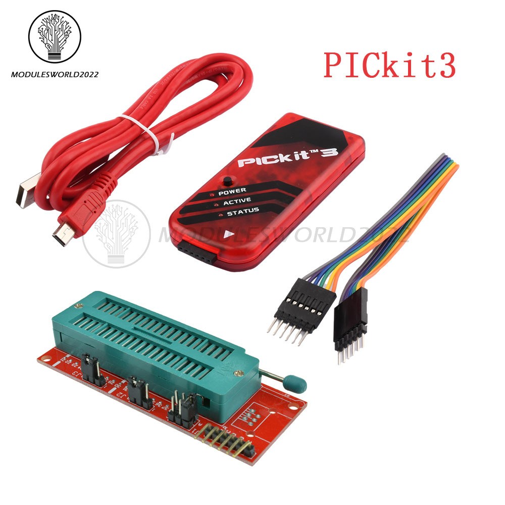 PICkit3 Microchip Original MPLAB PICkit 3 PIC Debugger Programmer +Adapter