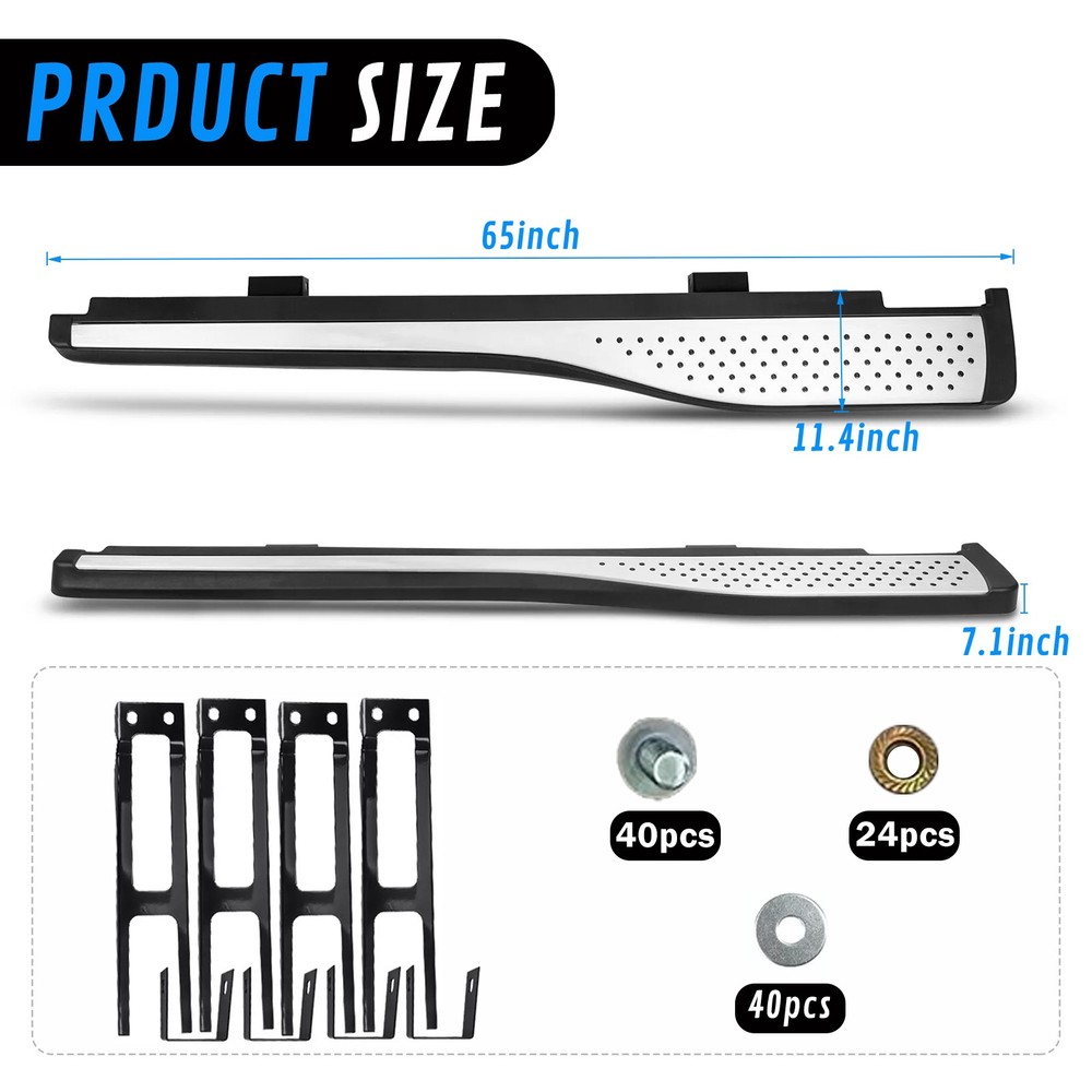 2Pcs OE-Style Running Boards for 2012-2016 HONDA CRV Regtangular Side Steps Bars