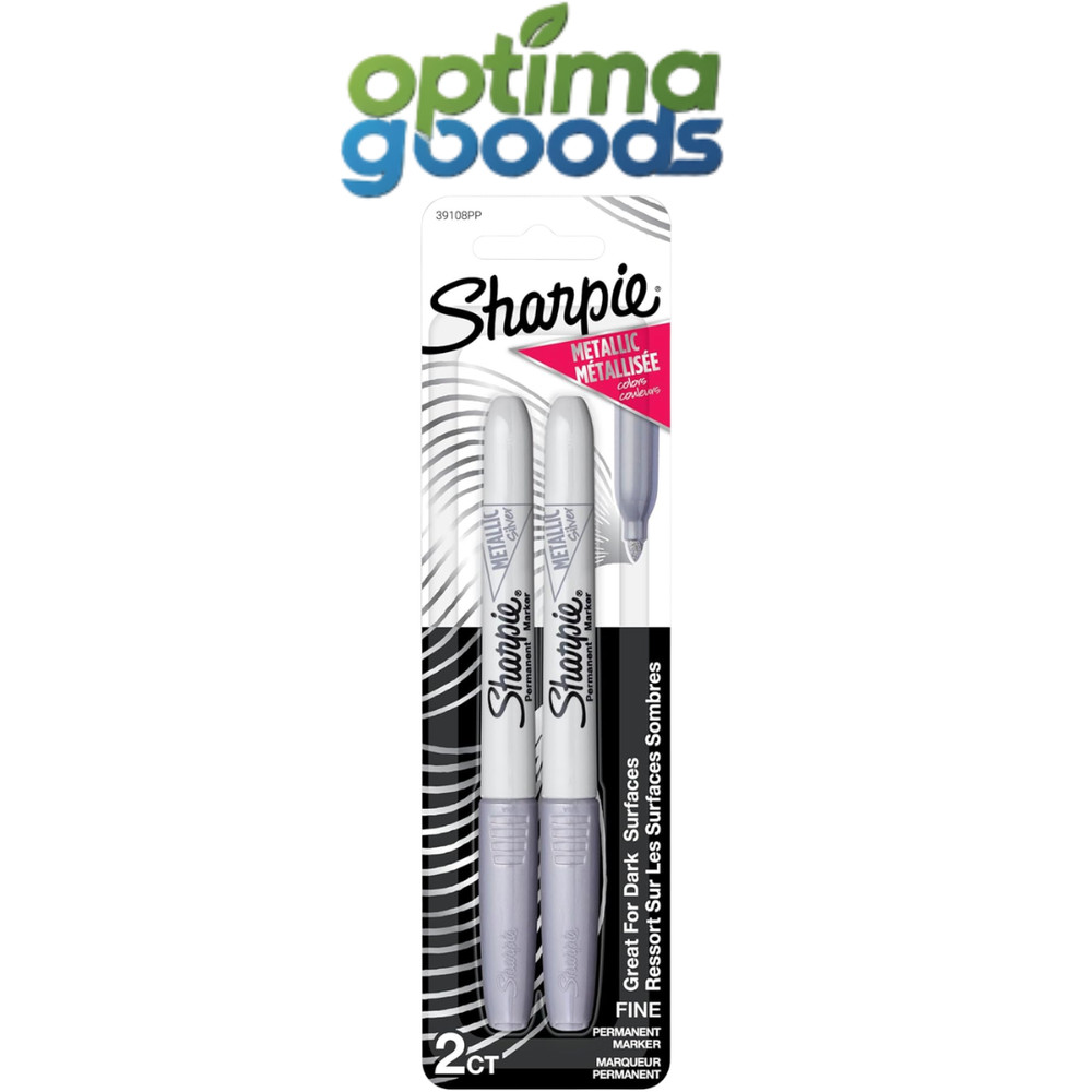 Sharpie Metallic Permanent Markers – Fine Point, Silver (2 Count)