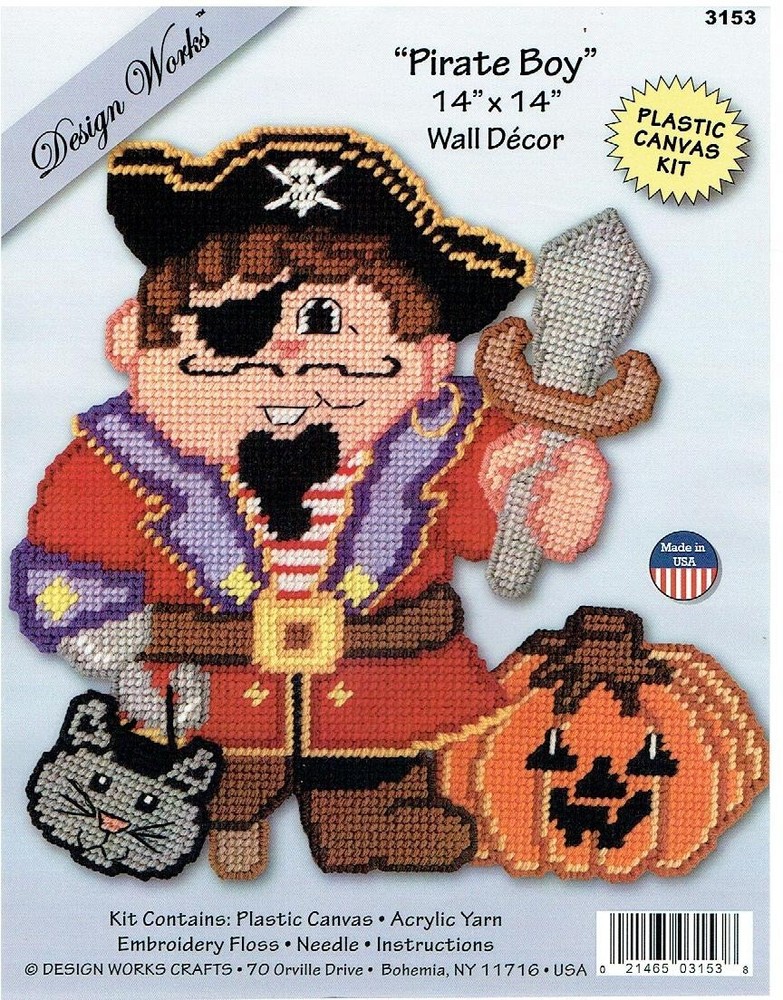 PIRATE BOY WALL HANGING  plastic canvas  PATTERN (#TF0526)