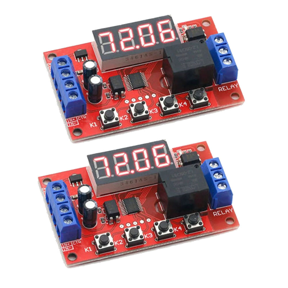 2PCS DC 12V 10A Adjustable Time Delay Relay Module LED Digital Timer Switch USA