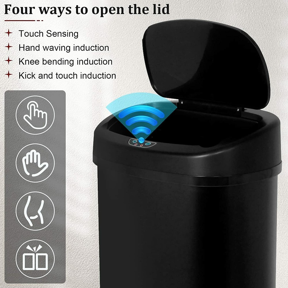 13 Gallon Automatic Kitchen Garbage Can Smart Sensor Trash Can w/Lid Touchless