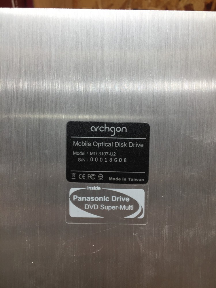 Archgon Mobile Optical Disk Drive Model MD-3107-U2 NO CORDS