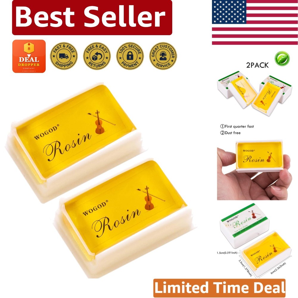 2-Pack Light Low Dust Rosin for Violin, Viola, & Cello -  Quality