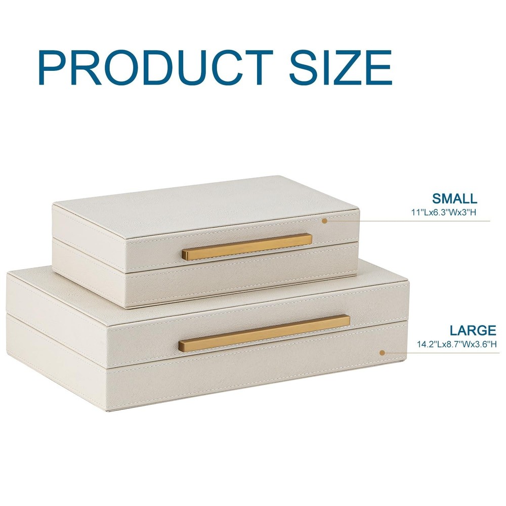Faux Leather Large Modern Stackable Nesting Jewelry Box with Lids Organizer R