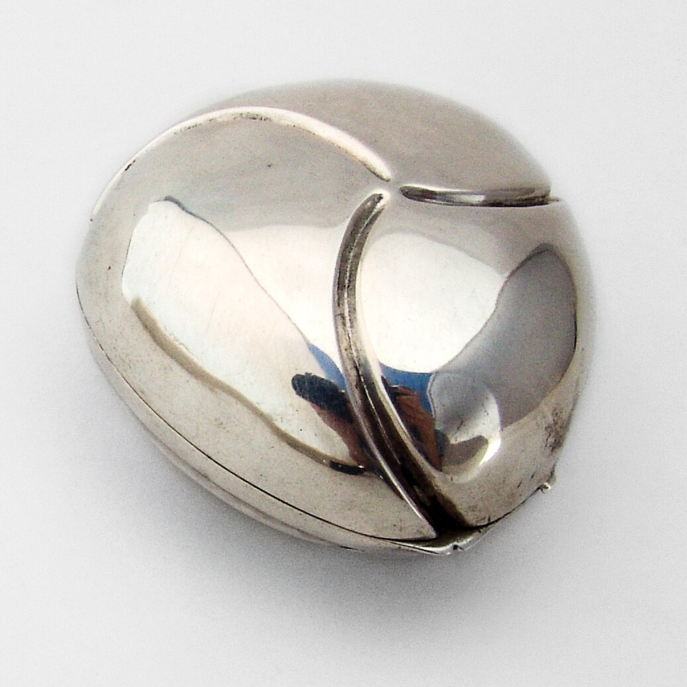 Danish Repousse Pill Box Samuel Jarom 830 Standard Silver 1980