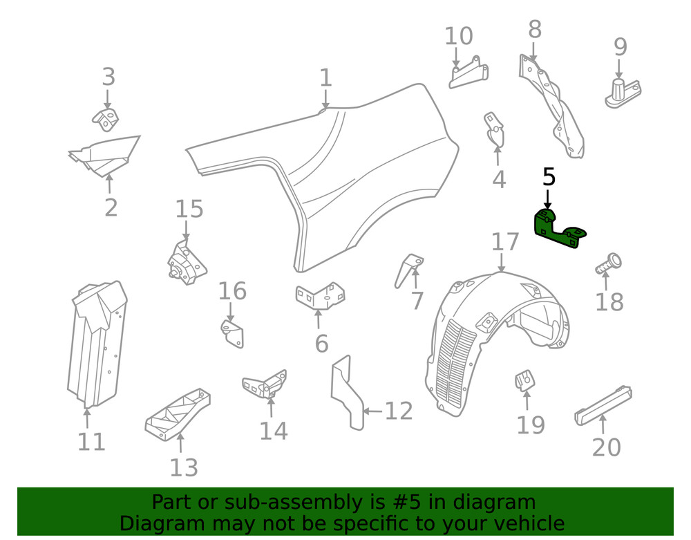 Genuine Audi Upper Quarter Panel Upper Bracket 420-810-439-A