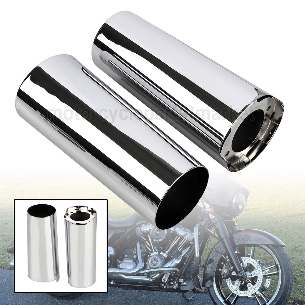 +2" Smooth Fork Slider Covers Boots For Harley Electra Road Glide FLHT FLHTCU