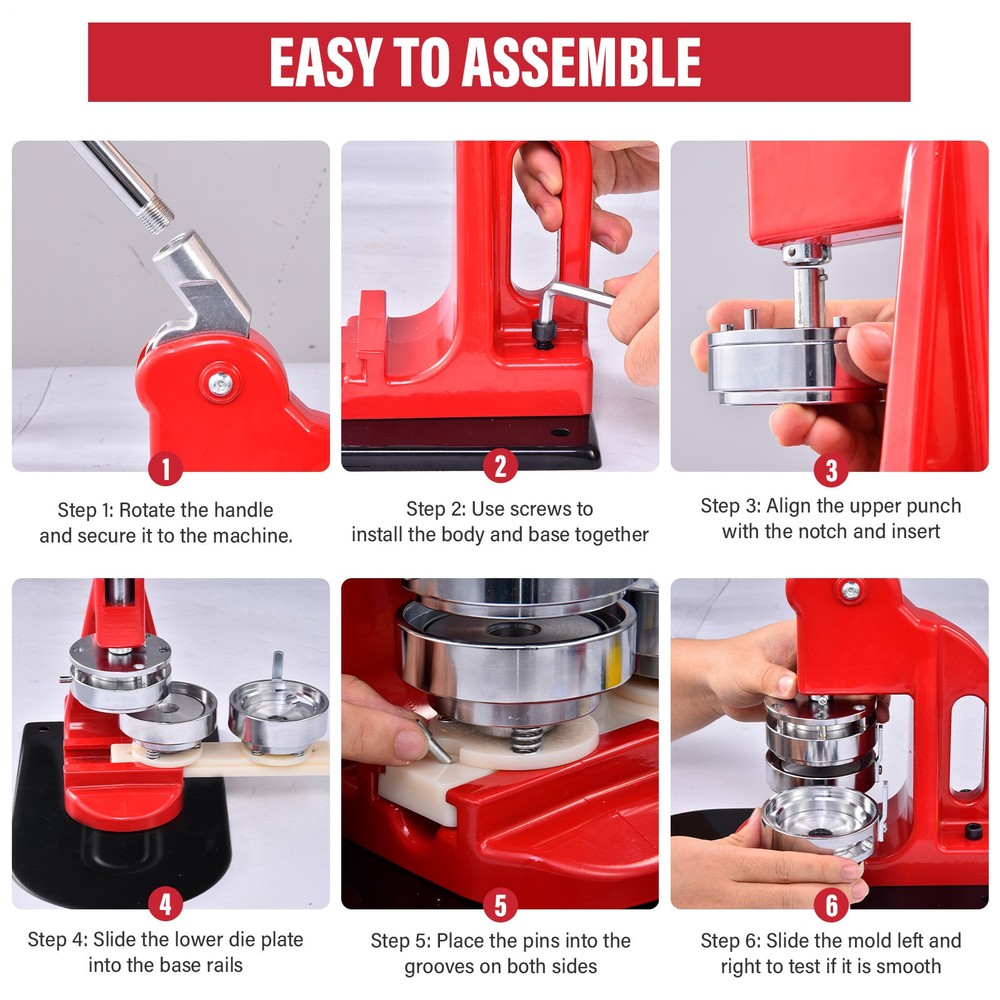 Button Maker Machine Badge Pin Machine with 100 Parts Press Kit