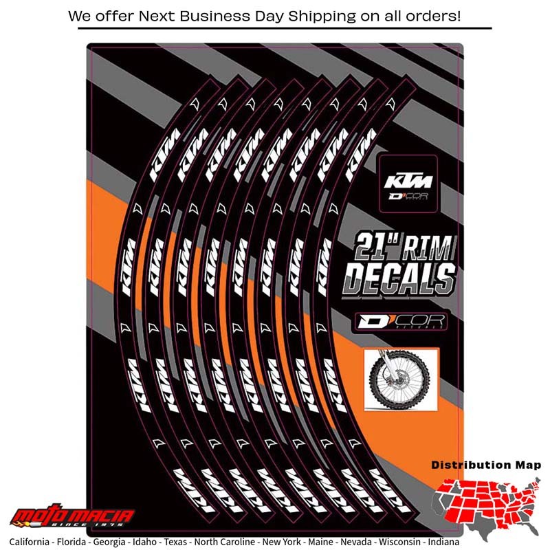 RIM DECALS 21" KTM LOGO FRONT