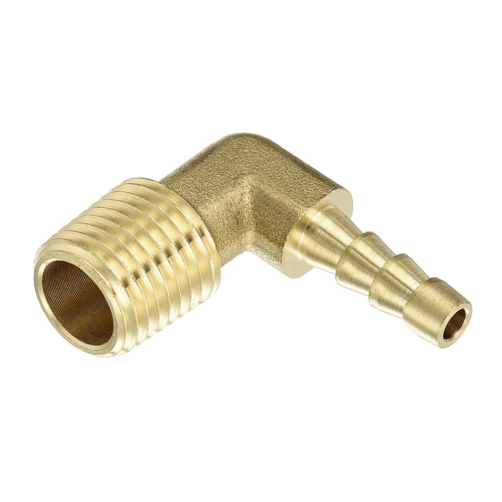 90 Degree Brass Hose Barbed Elbow Fitting 3/16" Barb x1/4" NPT Male for Industry