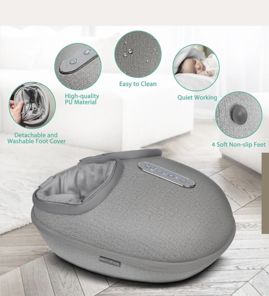 Medcursor Foot Massager Machine W/Heat Deep Kneading Rolling Air-Compression