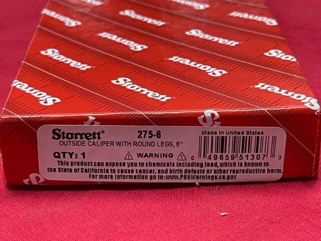 Starrett 275-6 Toolmaker's Spring-Type Outside Caliper & Divider, 6"