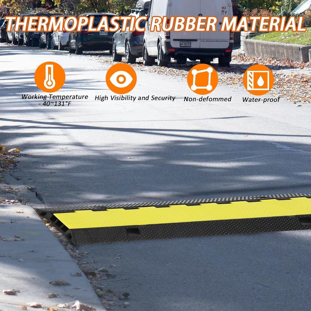 Rubber Cable Ramp 3 Large Channel Cable Protector Ramps
