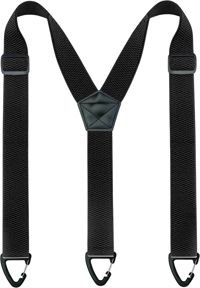 Hidden Suspenders for Men Under Clothes with 3 Snap Loop (1.48" Wide) Black