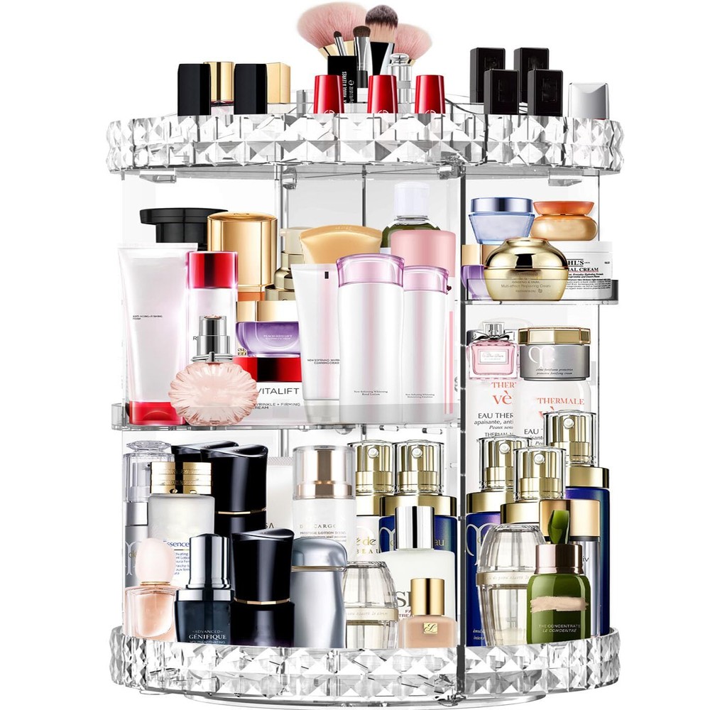 Makeup Organizer 360 Degree Rotating 7 Adjustable Layers Large Capacity