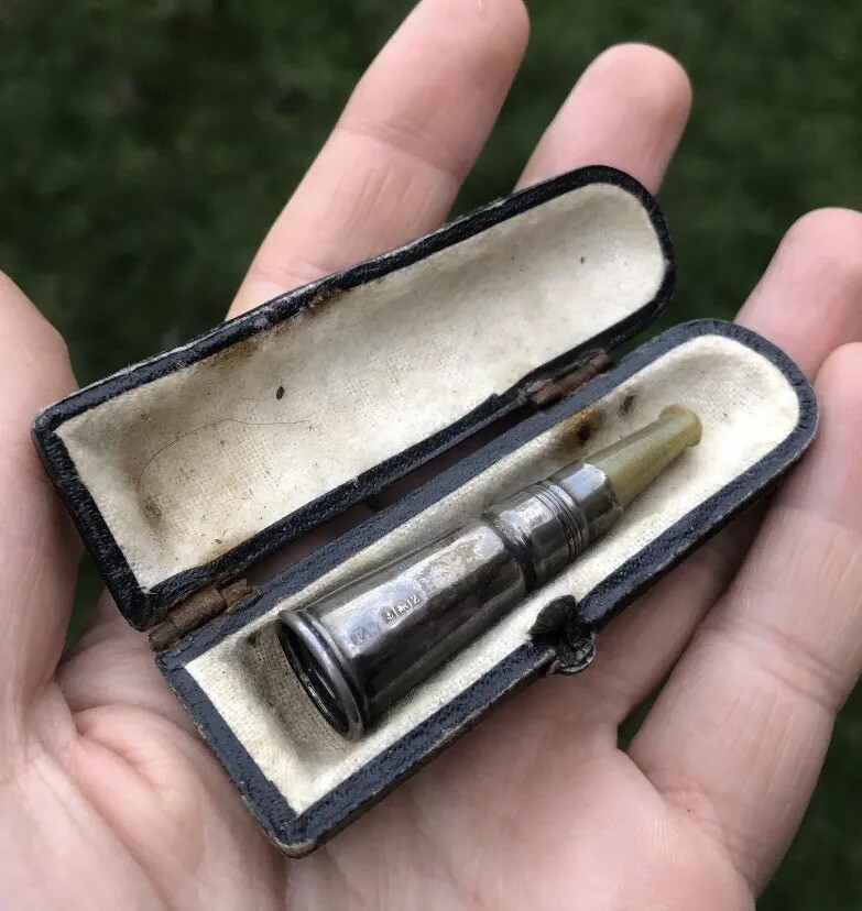 Sterling Solid Silver Hallmarked Hunting Bugle Horn Cigarette Cheroot Holder
