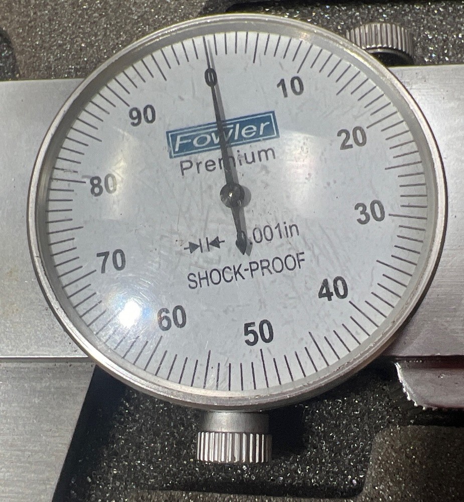 Fowler Premium Shockproof 0-12" Whiteface Dial Caliper with Case Used Surplus