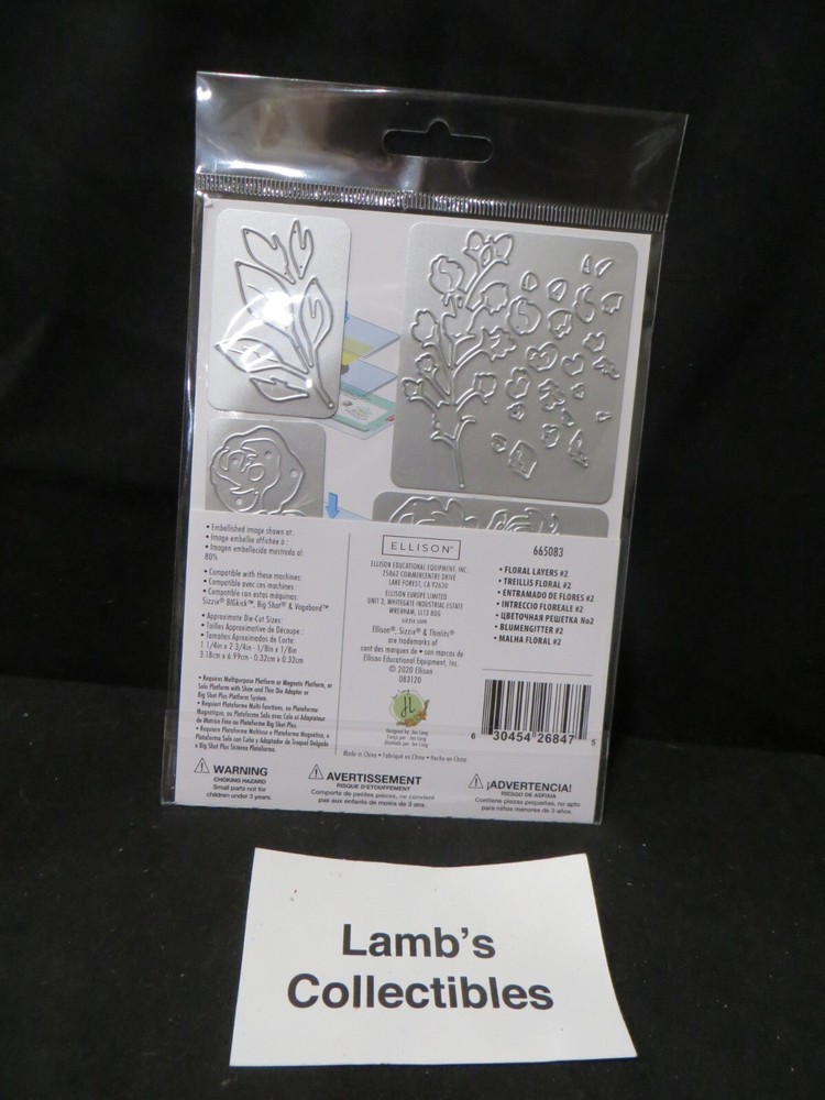 Sizzix Thinlits Floral Layers #2 by Jen Long 7 dies Ellison Scrapbooking 665083