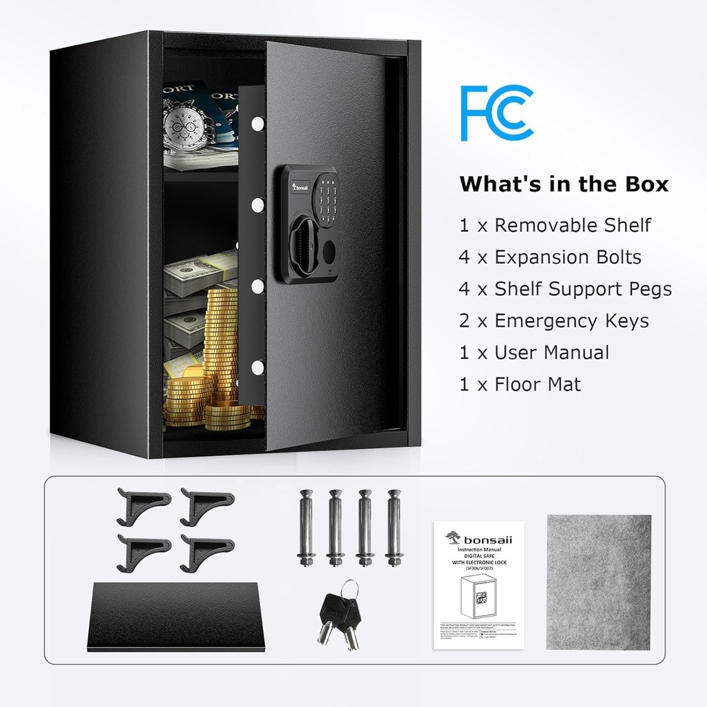 Large Safe Box with Digital Lock - 1.8 Cu.ft