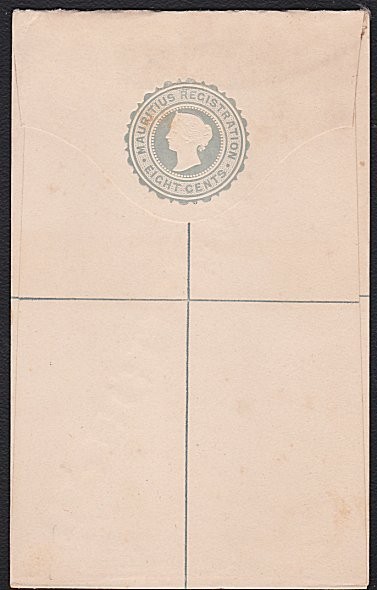 MAURITIUS QV 12c small size registered envelope SPECIMEN..................D3056