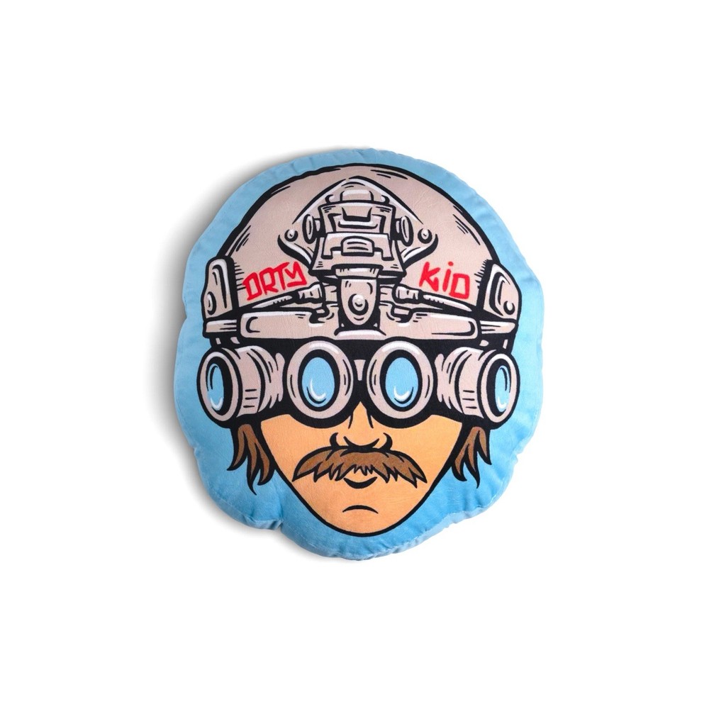 DIRTYKID. Cartoon Design Washable Medium Blue Stuffed Pillow