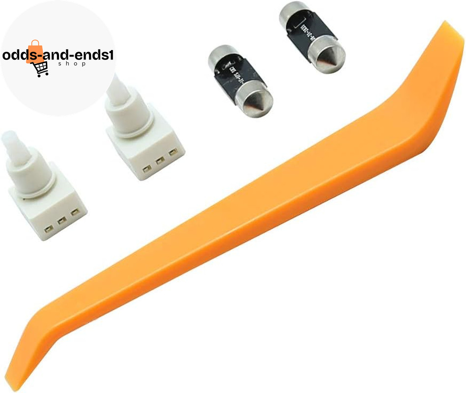 2Pcs Interior Light Switch + 2Pcs Bonus Map Dome Light LED Bulbs Replacement for