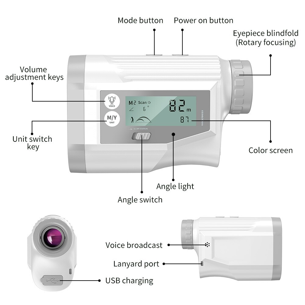 Golf Rangefinder with Slope, screen, Pin Lock Vibration