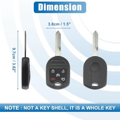 5 Button Car Keyless Entry Remote Control Replacement Key Fob Proximity Smart