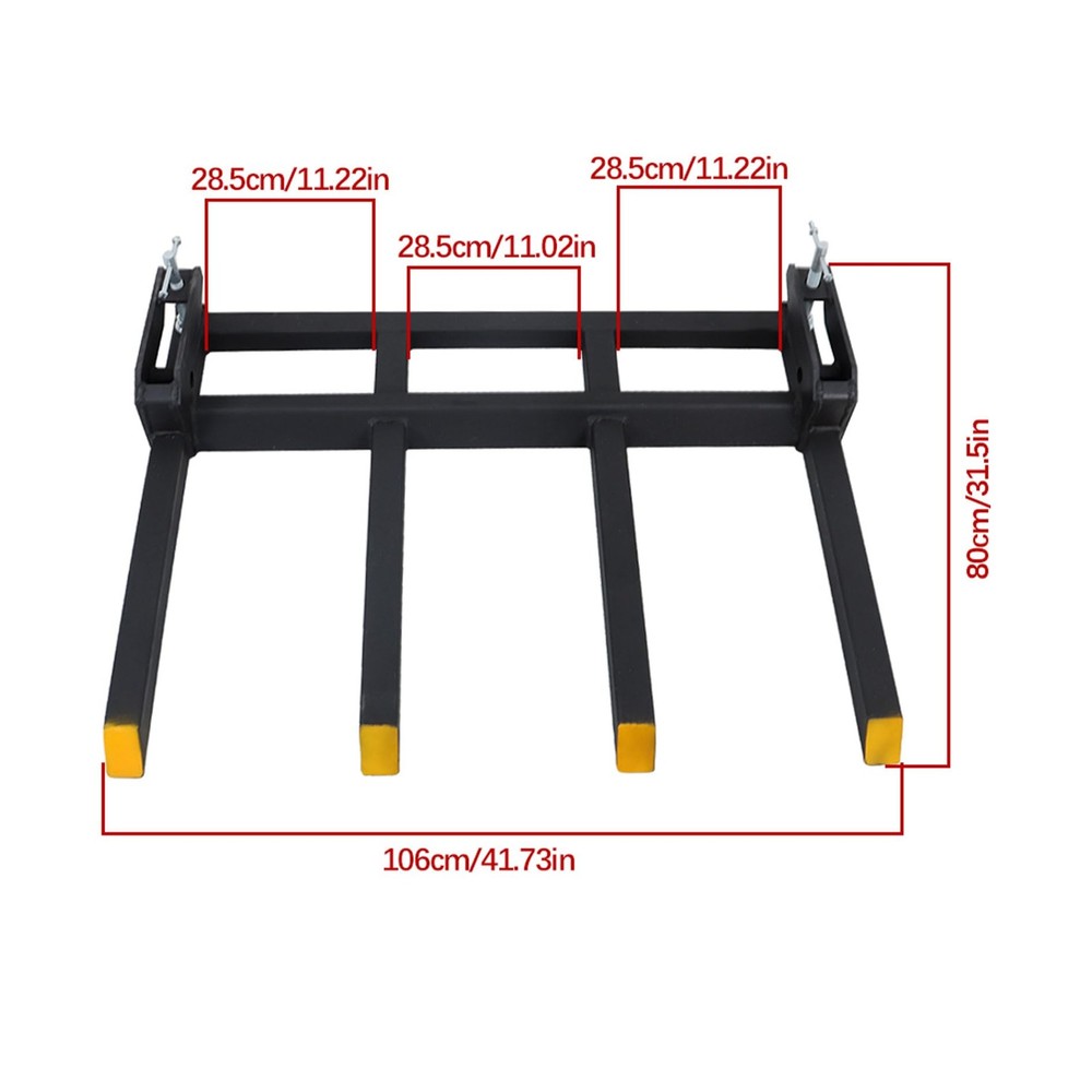 2500LBS Clamp-On Debris Fork, Quick Attach for Tractor Skid Steer
