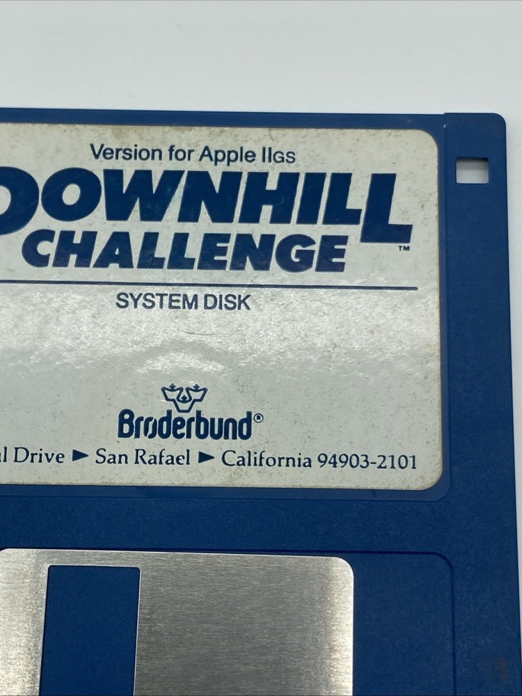 80s Downhill Challenge Wintage PC Floppy Disk System Apple IIGS VTG Untested