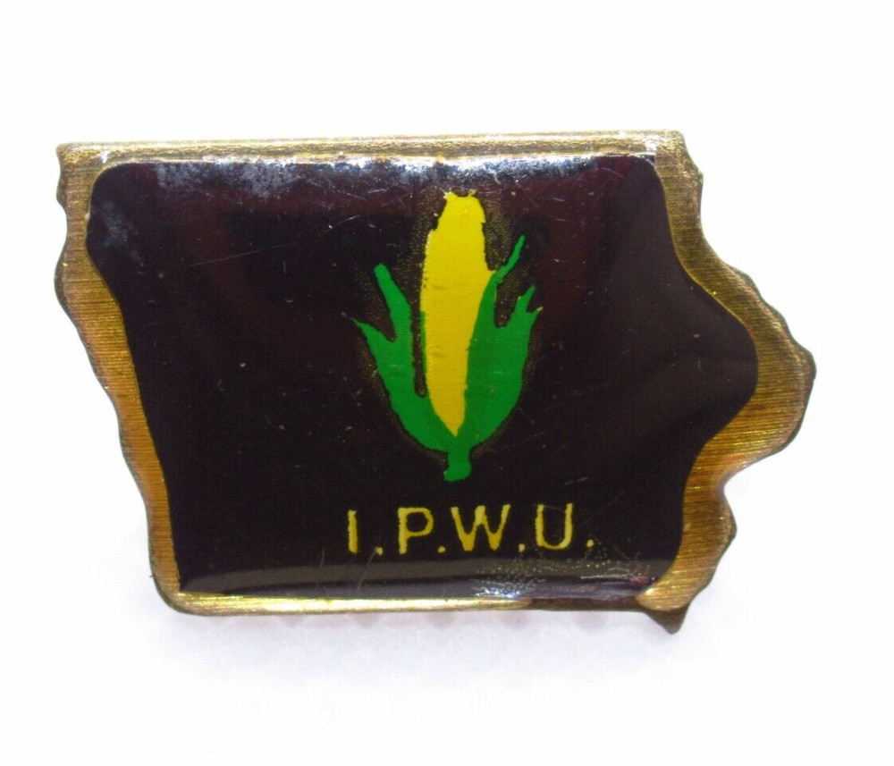 Iowa Postal Workers Union Lapel Pin IPWU State Outline Corn