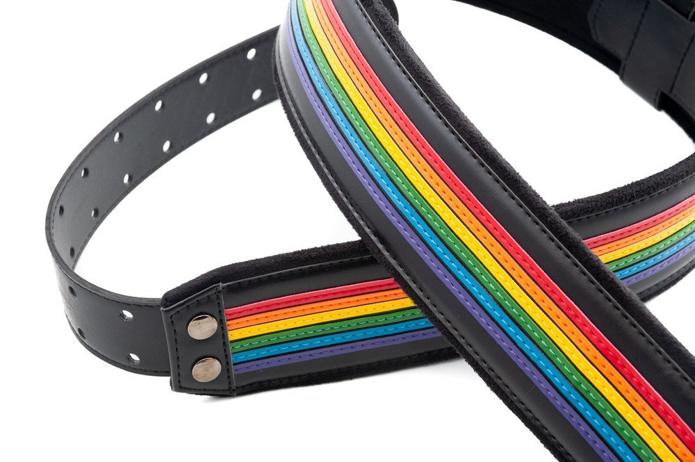 RightOn! Mojo Prisma Rainbow Black Guitar Strap
