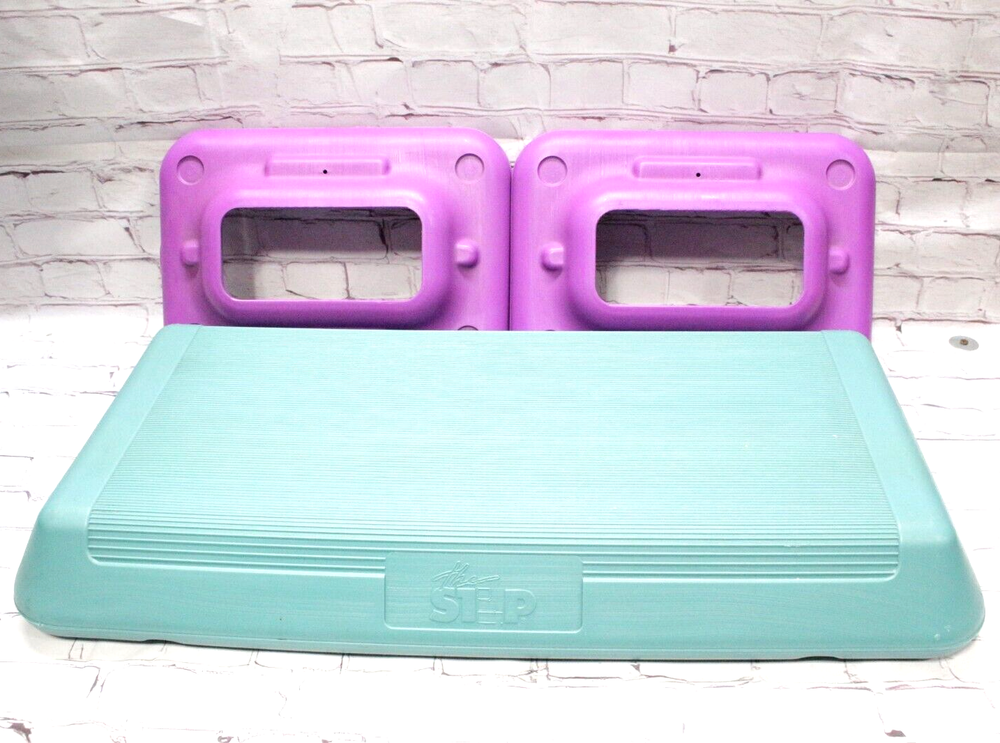 Vintage The Step Original Aerobic Platform 2 Risers