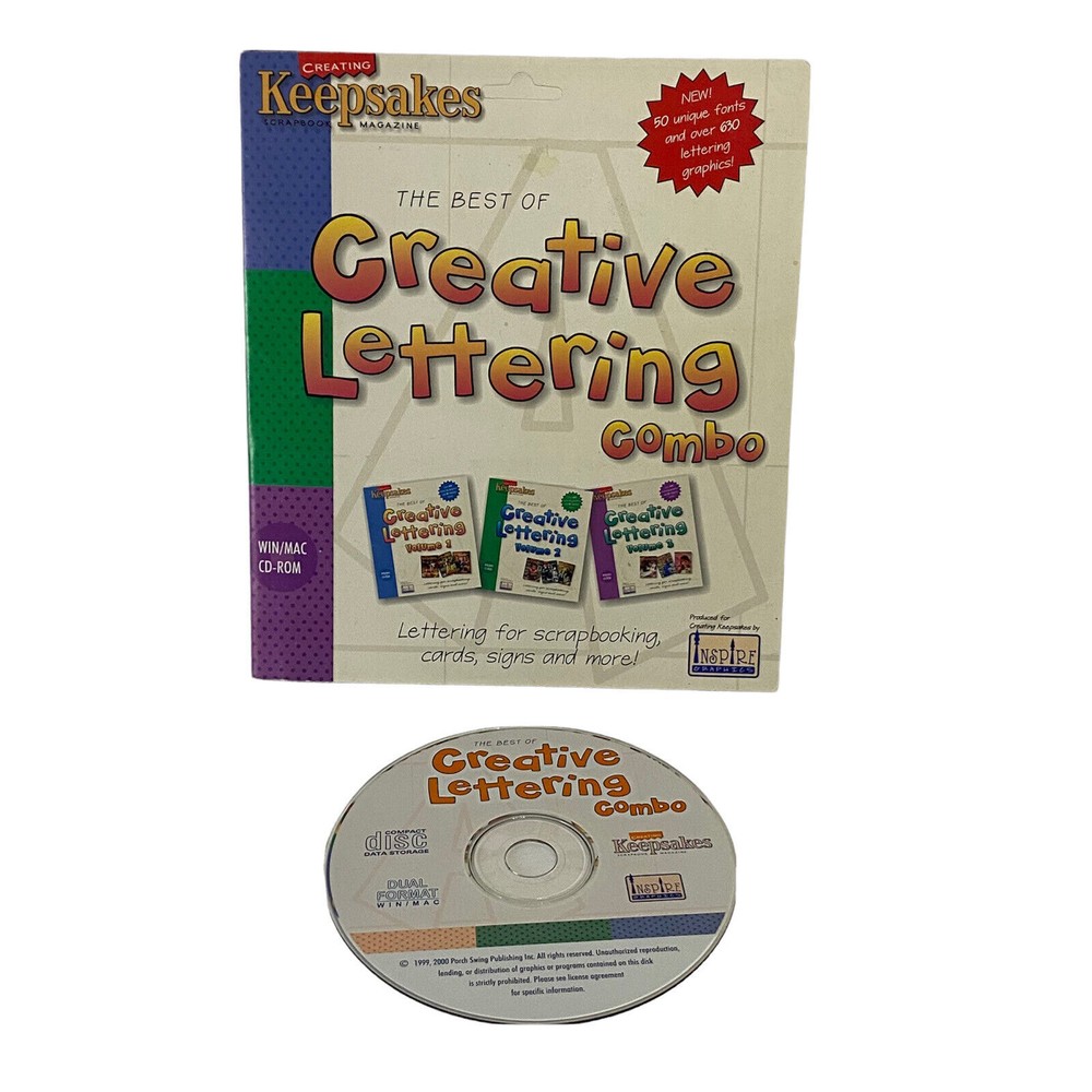 CREATIVE LETTERING COMBO - Keepsakes WIN/MAC CD-ROM 1999 2000
