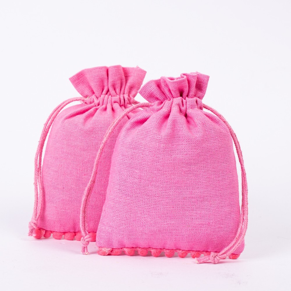 50 PCS Personalized Packaging Bag Light Pink Color Drawstring Bag 3x4 Inch