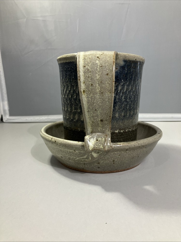 Steel Blue and Gray Ceramic Bacon Cooker