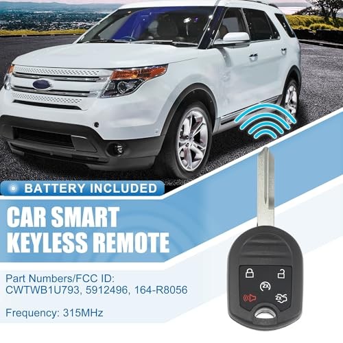 5 Button Car Keyless Entry Remote Control Replacement Key Fob Proximity Smart