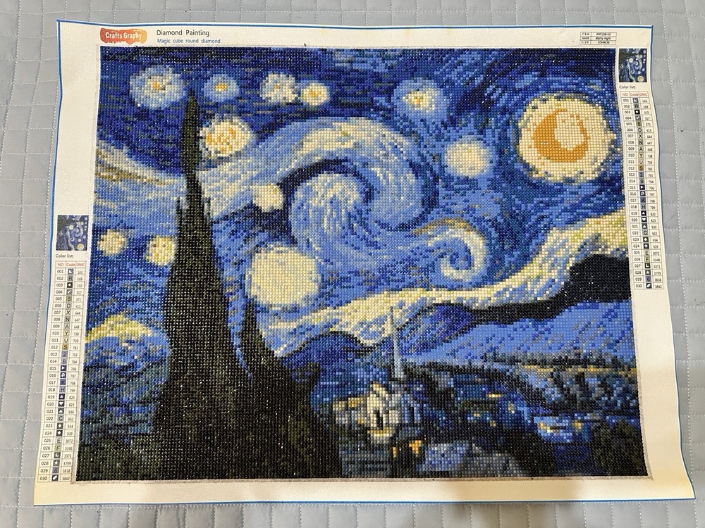 Completed Starry Night Diamond Painting