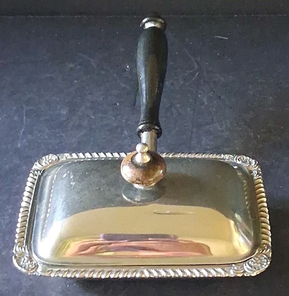 FB Rogers Small Silent Butler/Server Silver On Copper