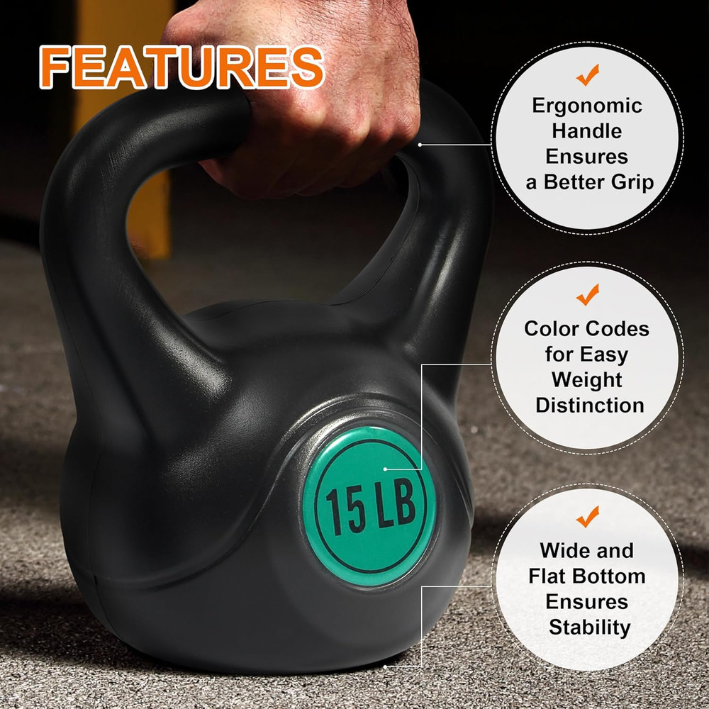 Kettlebell Set - Strength Training Weights - 3 Piece Set