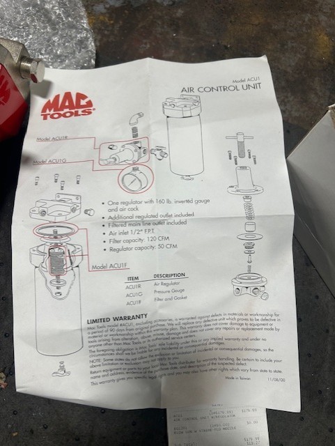 Mac tools air control unit