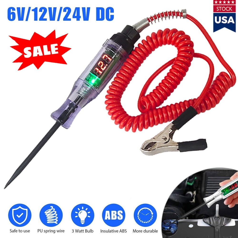 Automotive Test Light LED Digital Display Circuit Tester Voltage Display Tools