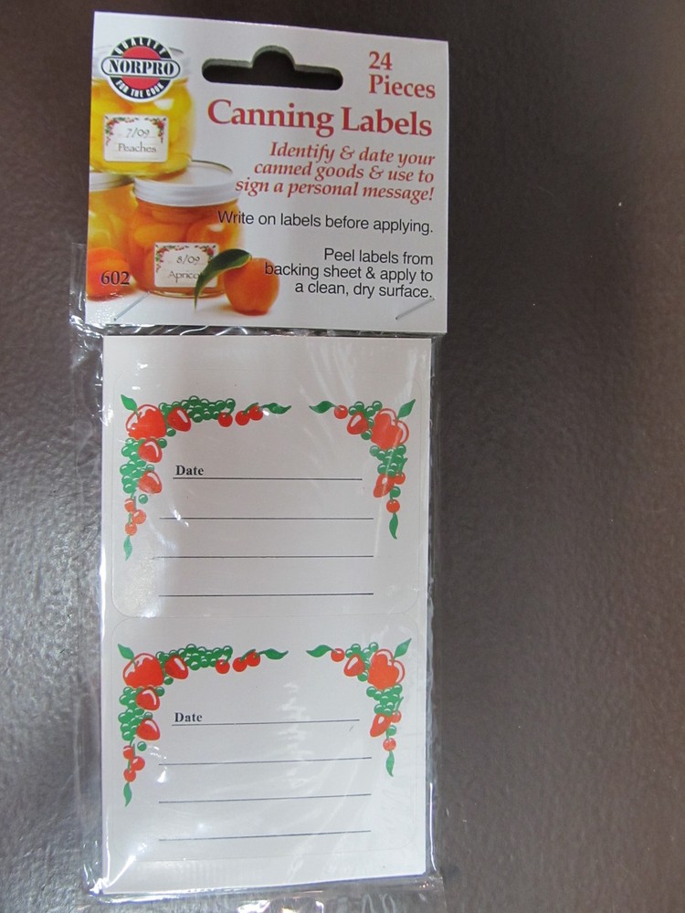 Canning Jar Labels Norpro #602 24 pack  NEW