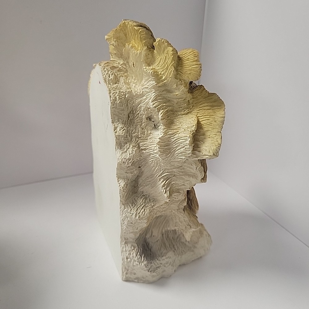 Clay Ceramic Lion Head Book Ends - 6.25" Tall